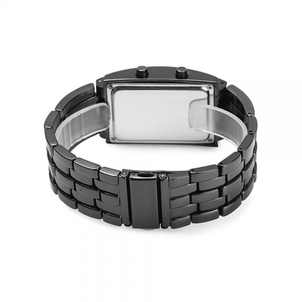 Men's Binary Stainless Steel LED Sport Watch with Date & Water Resistance