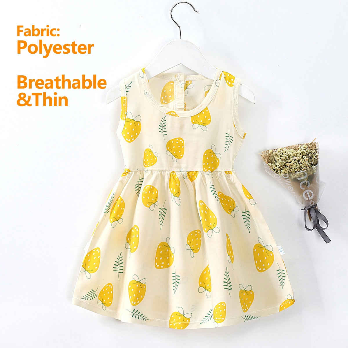 Elegant Floral Girls' Sleeveless Summer Dress