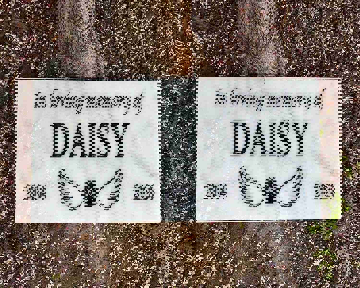 Elegant Marble Pet Memorial Stone with Custom Engraving