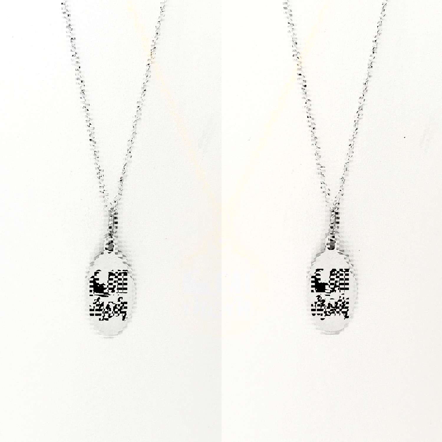 Stainless Steel "Cat Mom" Charm Necklace