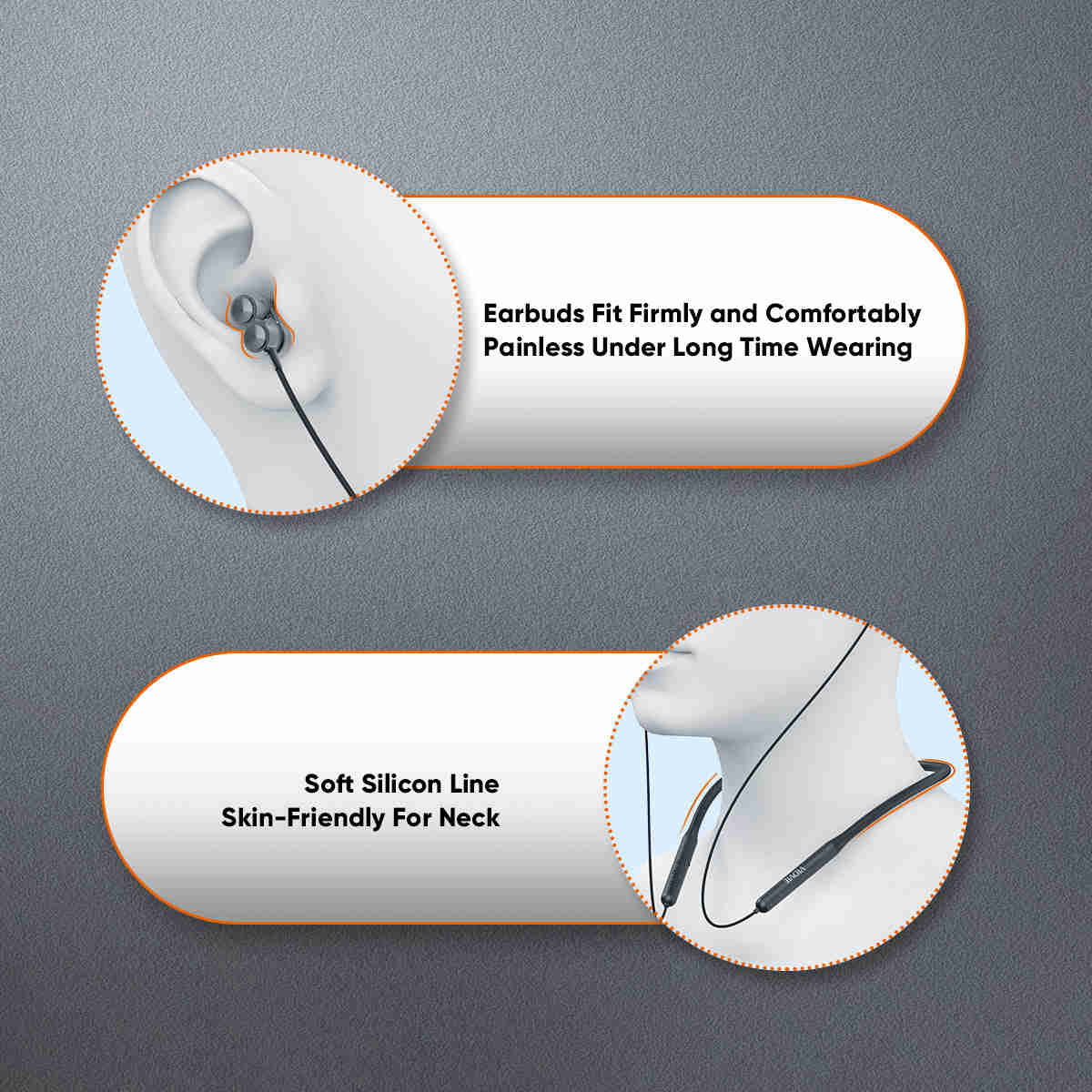 Wireless Sports Neckband Headphones with IPX-4 Waterproof
