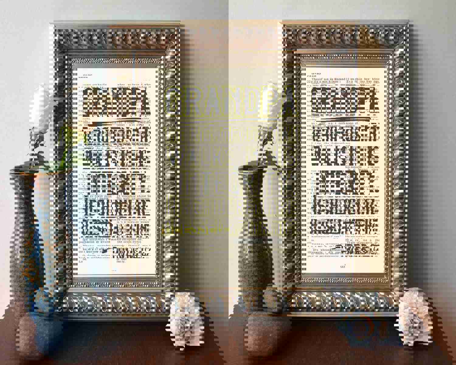 Vintage Bible Page Art Print - Proverbs 20:7 Integrity Quote