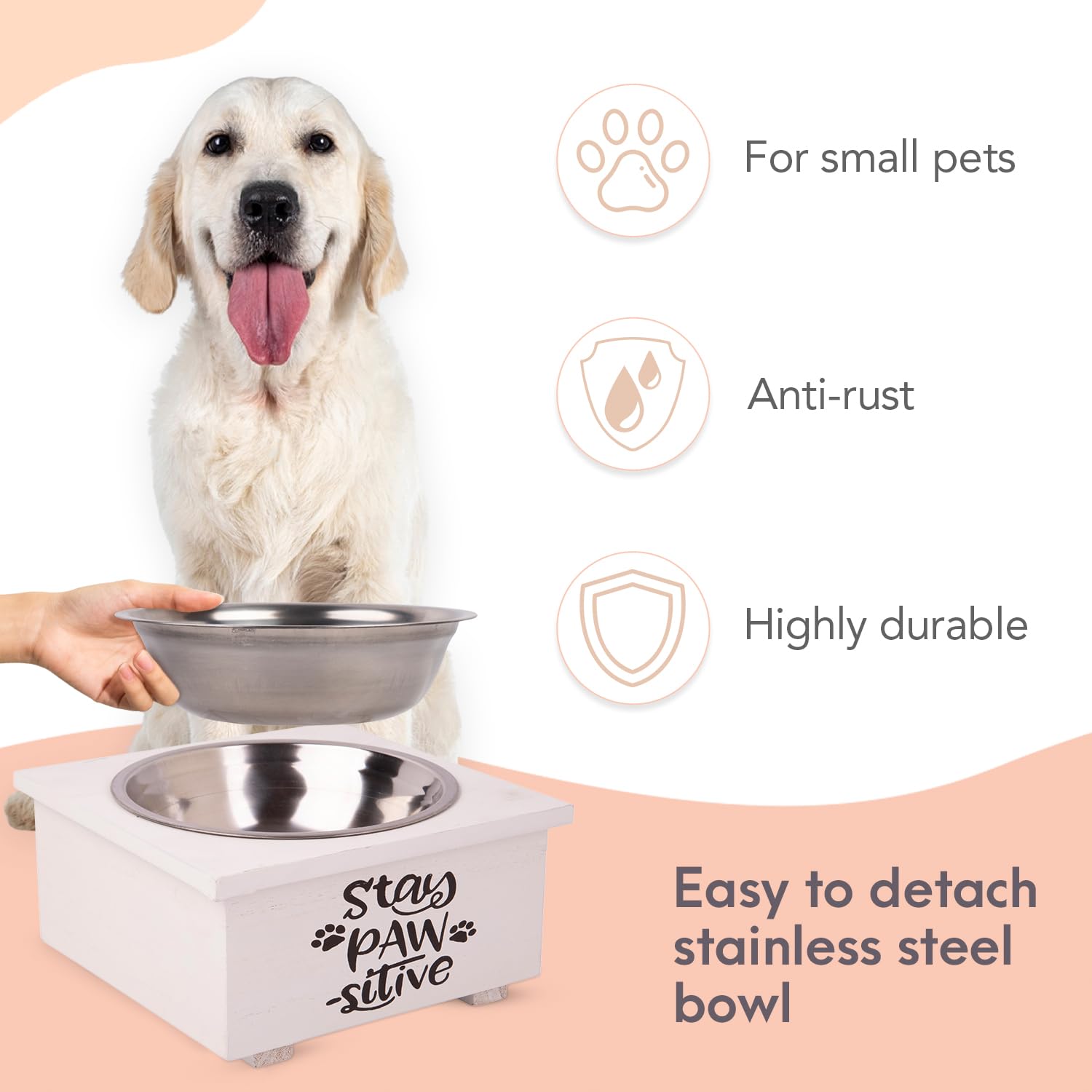 MosJos Elevated Dog Feeding Bowl with Anti-Slip Tray - Like New Condition