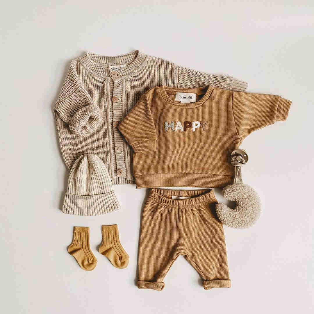 Casual Cotton Baby Outfit: Toddler Tops & Loose Trousers Set