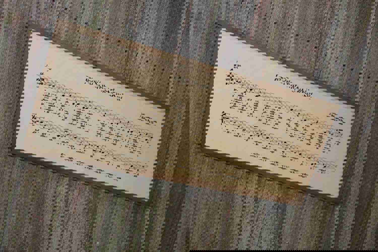 Custom Engraved Sheet Music Wood Sign, Shabby Chic Decor