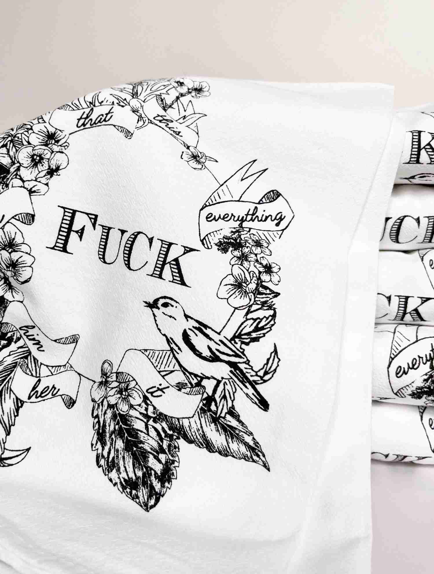 Sarcastic Charm - Retro Funny Kitchen Towel