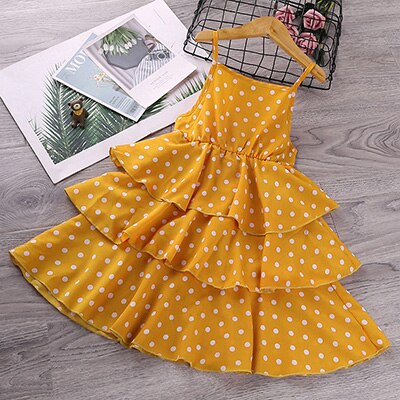 Girls Polka-Dot Summer Suspender Dress