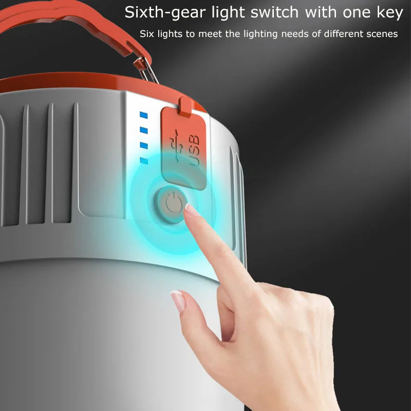 Solar-Powered Camping Lantern with USB Charging and Remote Control