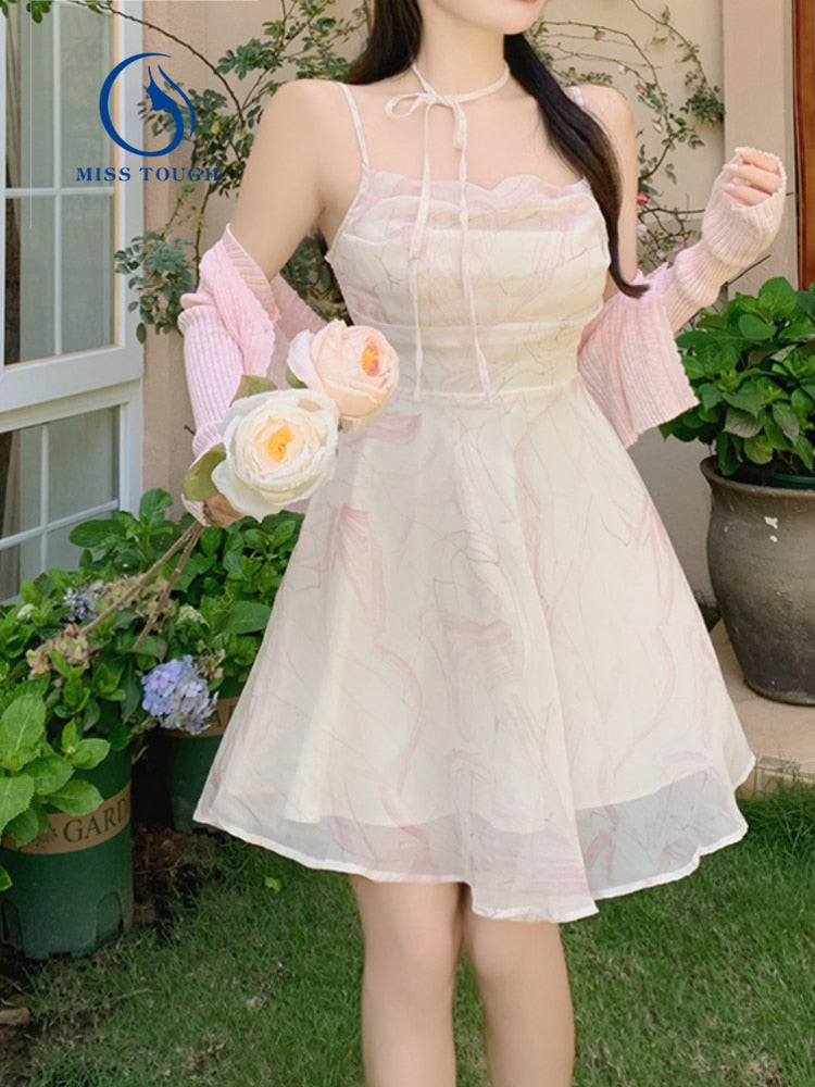 French Vintage Strap Dress for Women - Chic, Casual, and Elegant Summer Outfit 2023