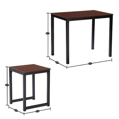 Modern 3-Piece Metal Dining Set with Natural Style