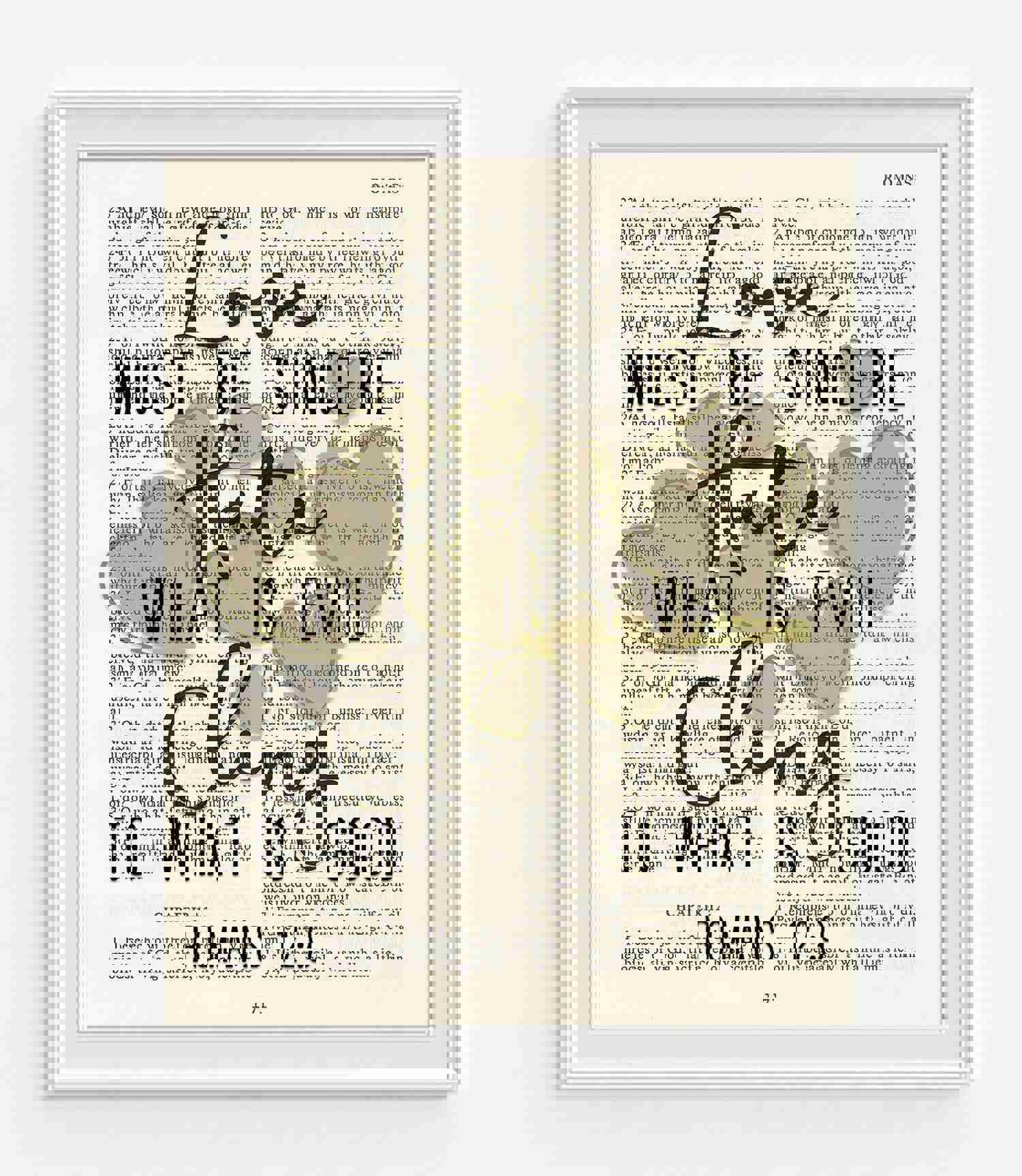 Romans 12:9 Christian Art Print - Love, Hate, and Goodness