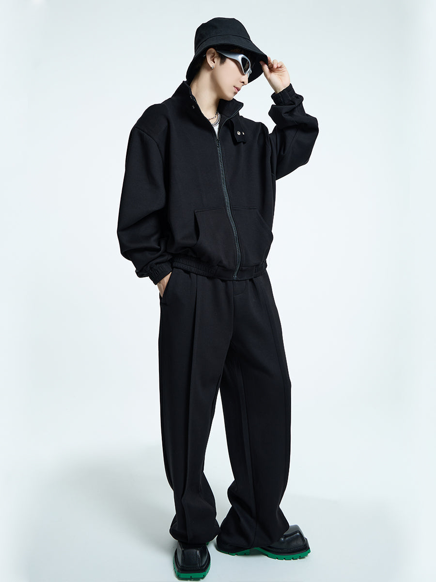 【23s September.】Men's Simple Casual Trousers & Top Sports Suit - Medium