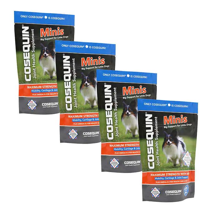 Cosequin Minis Max Strength MSM & Omega-3 Dog Joint Health Chews, 4-Pack