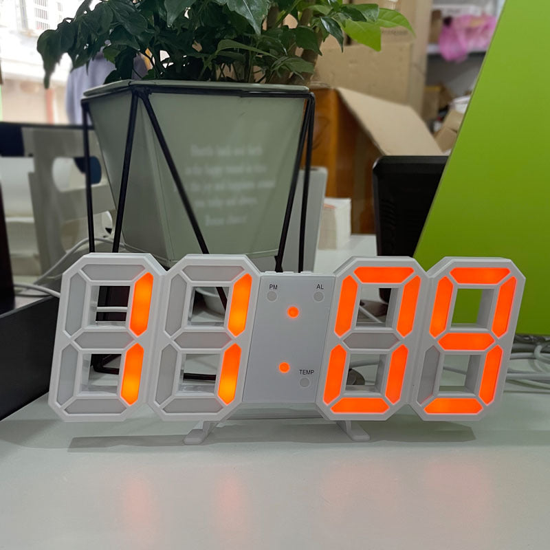 3D LED Digital Clock with Memory Battery, Glowing Night Mode