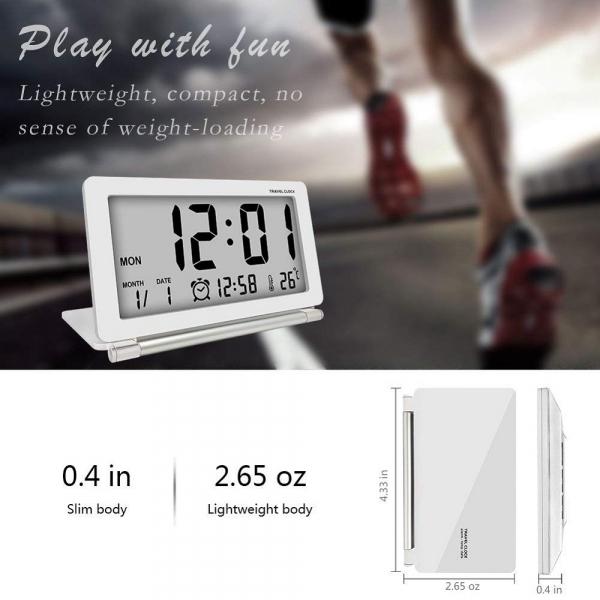 Portable Digital Travel Alarm Clock with Multifunction