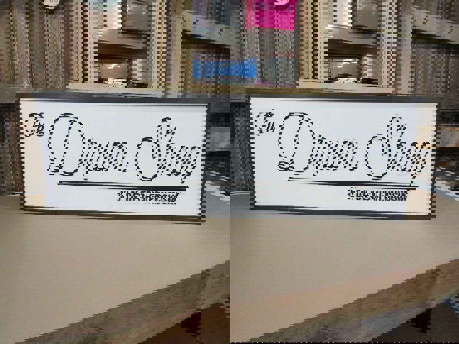 Custom Handcrafted Music Shop Sign
