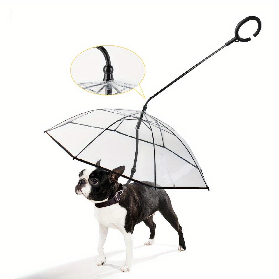 Adjustable Dog Walking Leash with Transparent Pet Umbrella