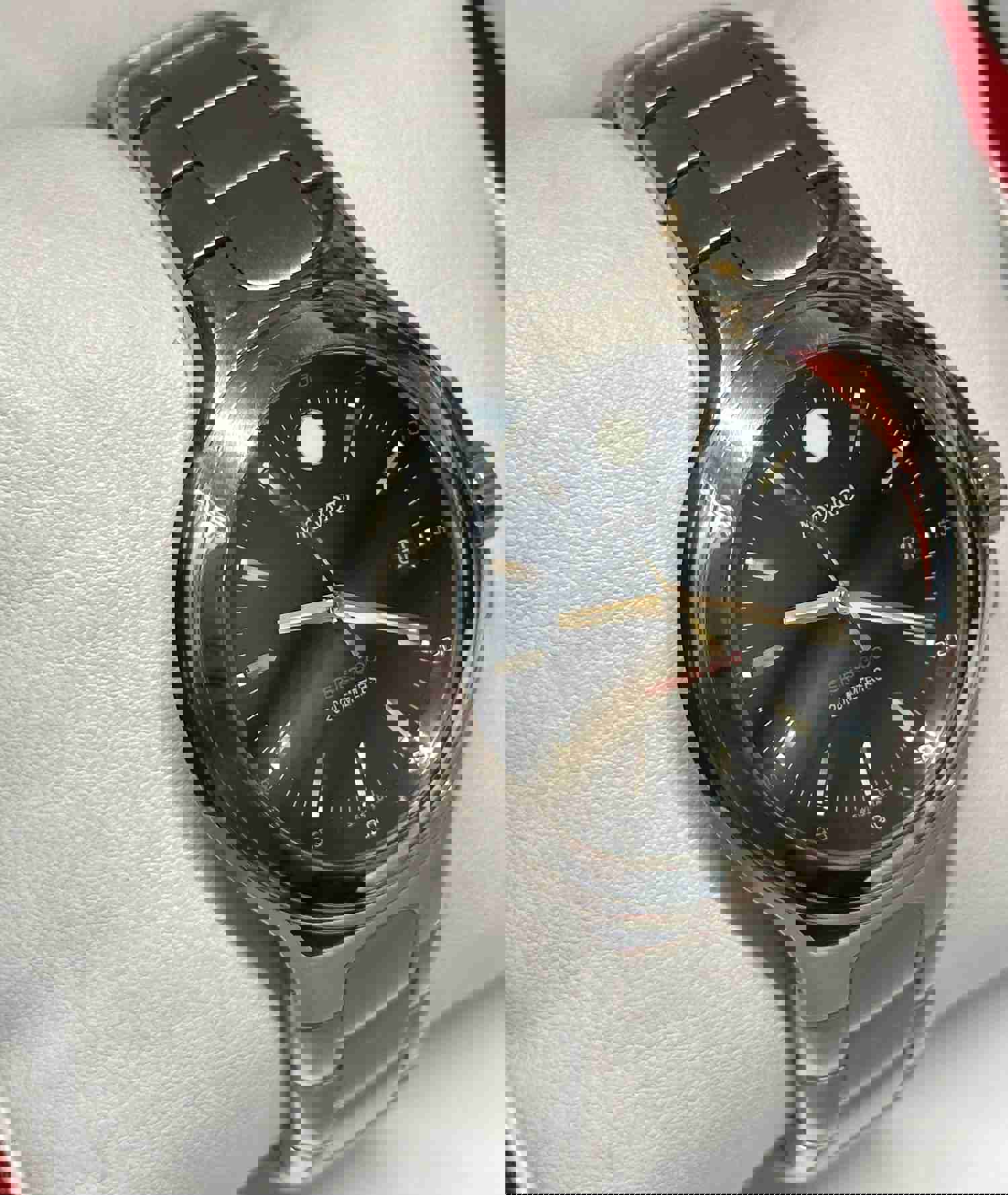 Movado Series 800 Stainless Steel Men's Watch - Water Resistant, Black Dial, Date Feature