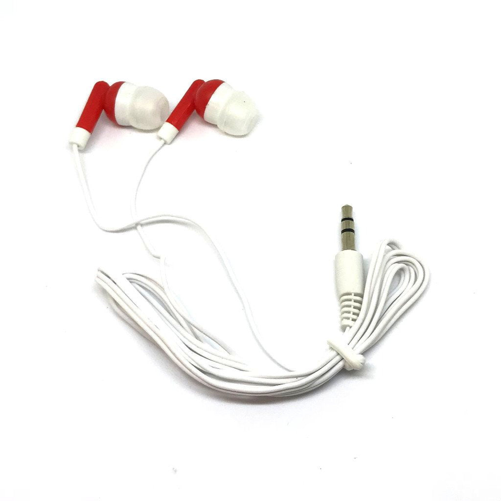 Premium Red Stereo Earbud Headphones