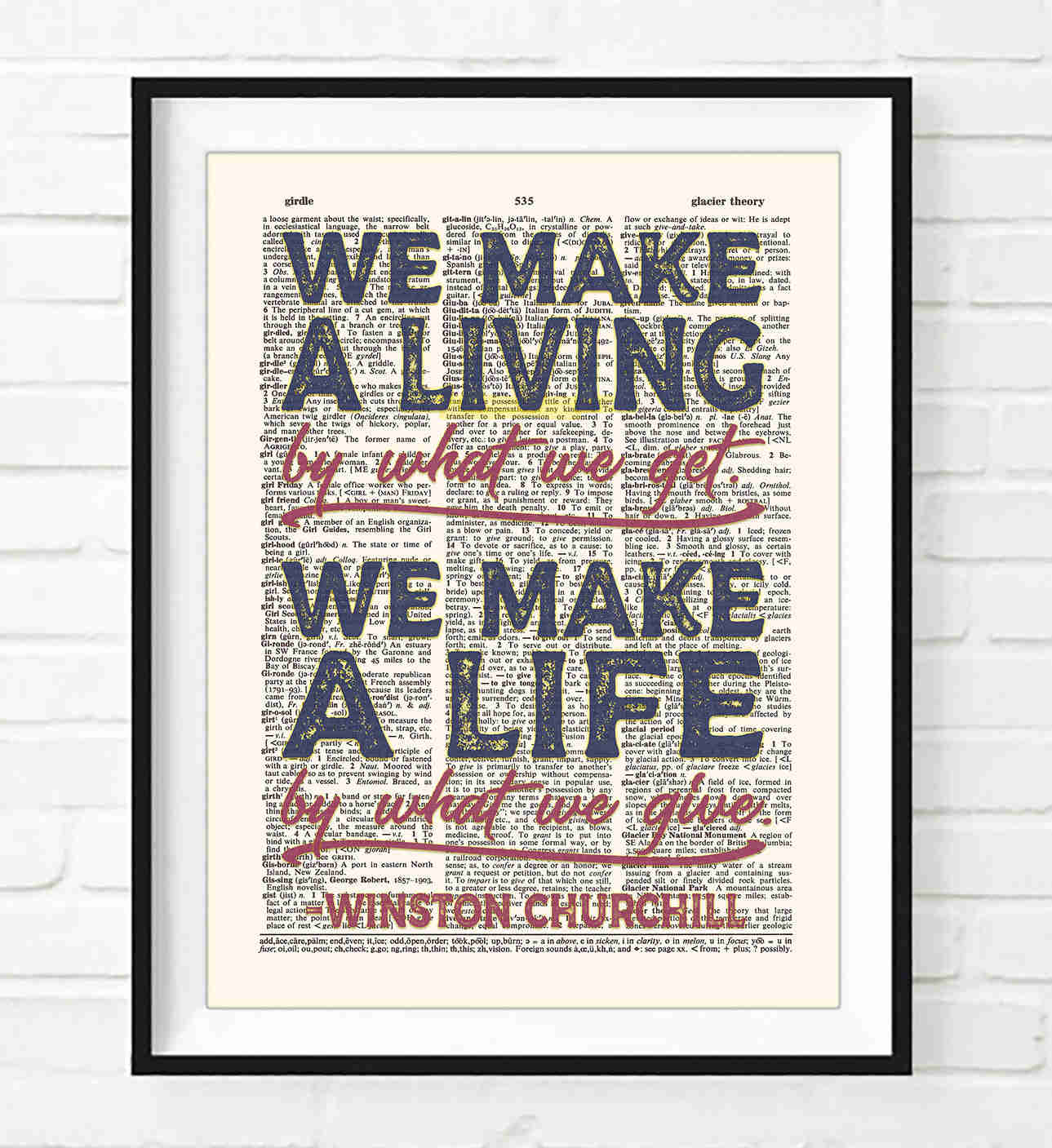 Winston Churchill Vintage Dictionary Art Prints - Set of 4