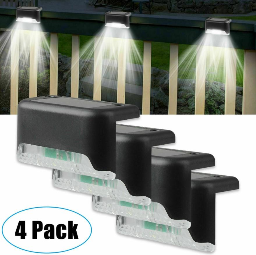 4-Piece Solar LED Outdoor Lighting Set for Patio, Garden, and Deck