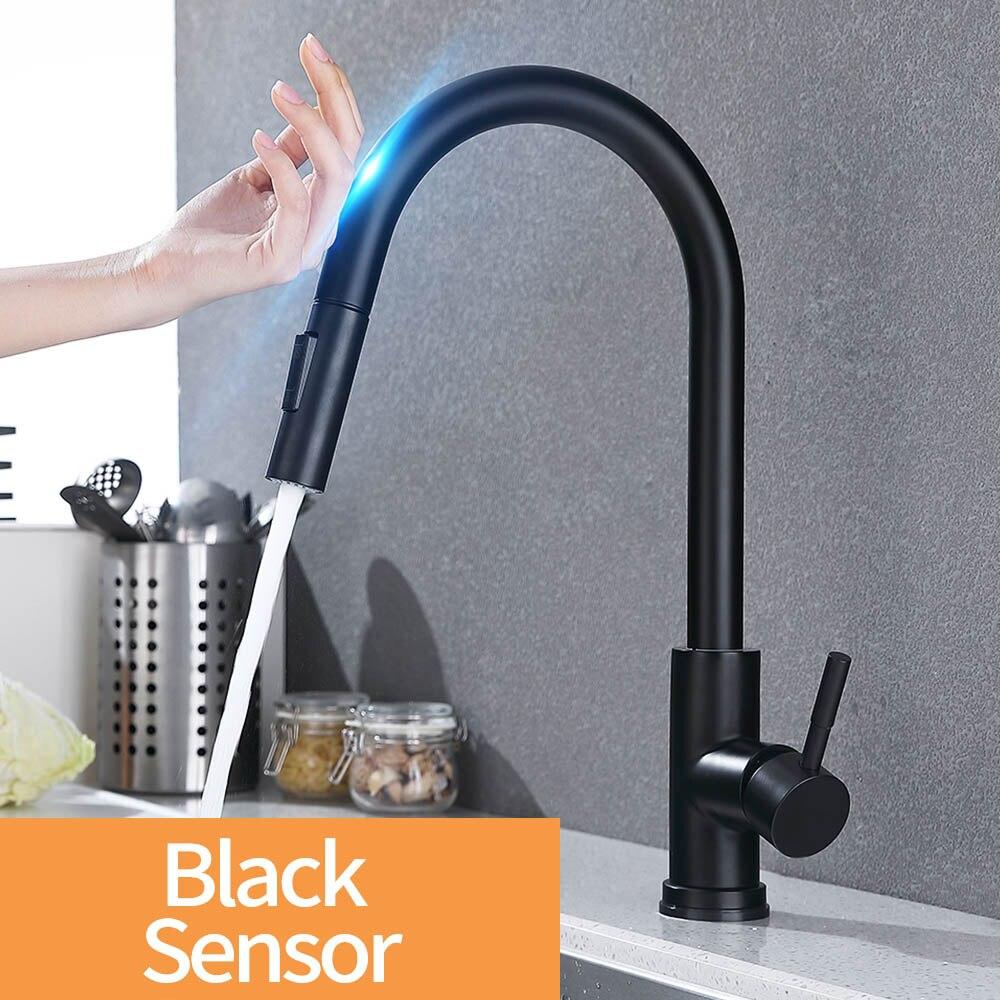 Touchless Sensor Kitchen Faucet with Pull-Down Sprayer