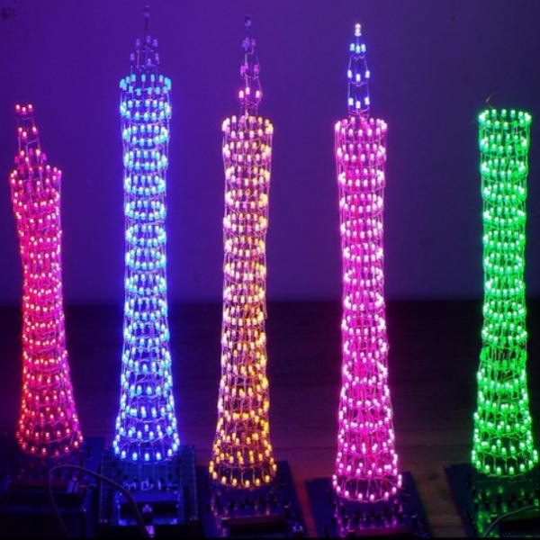 DIY LED Light Cube Canton Tower Suite with Wireless Remote Control