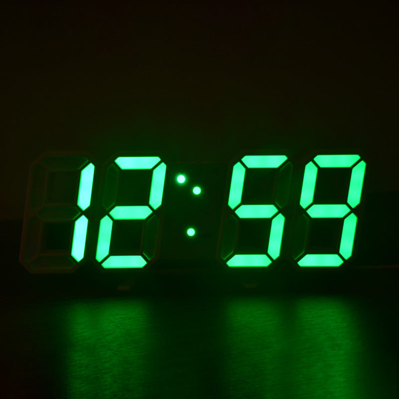 3D LED Digital Clock with Memory Battery, Glowing Night Mode