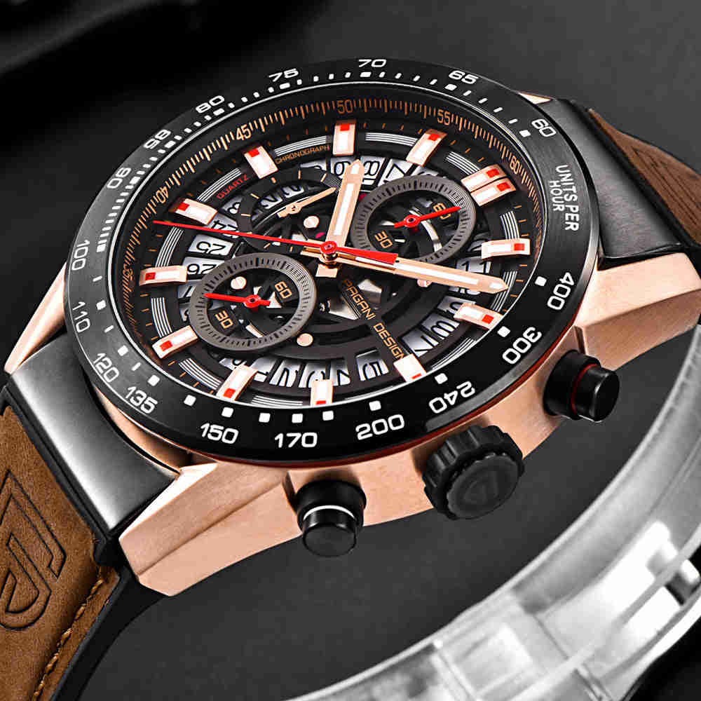 Stylish Quartz Watch with World Time and Calendar