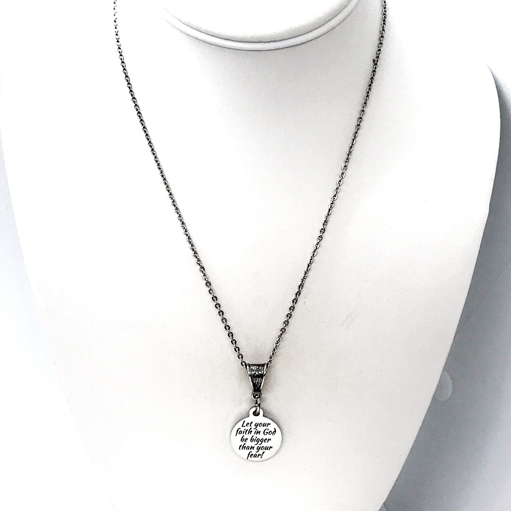 Faith-Inspired Stainless Steel Pendant Necklace, Christian Jewelry Gift