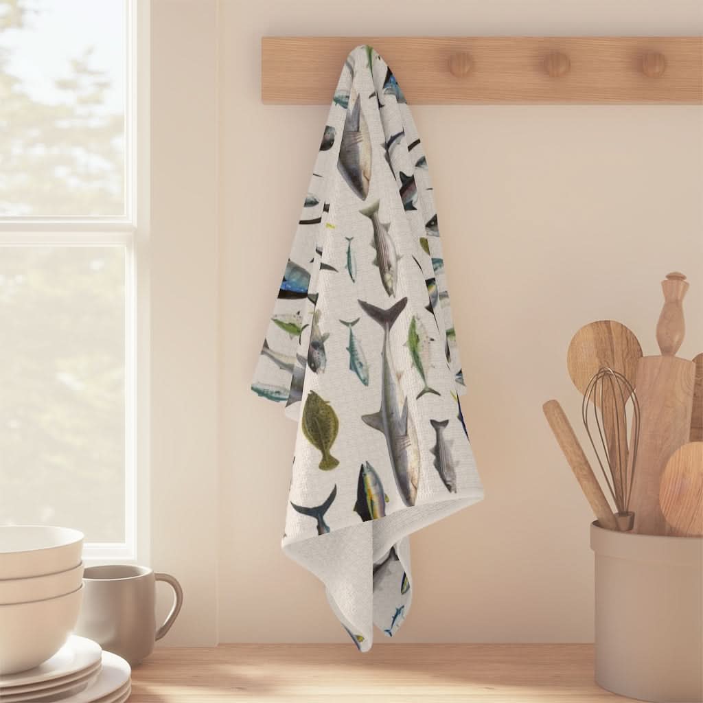 Eco-Friendly NE Fish White Soft Kitchen Towel