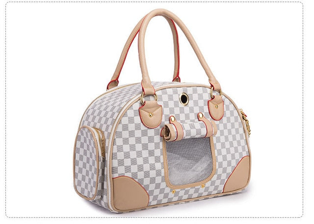 Premium Leather Pet Carrier Bag for Dogs and Cats