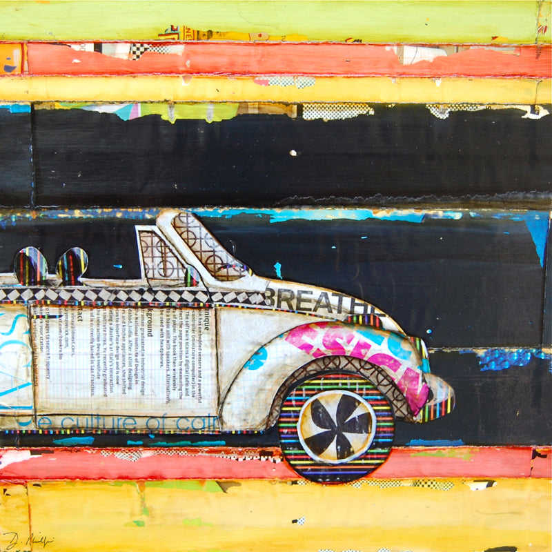 Neon VW Beetle Art Print by Danny Phillips