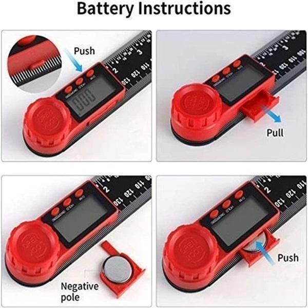 200mm Digital Angle Finder with LCD Display and Blue Backlight