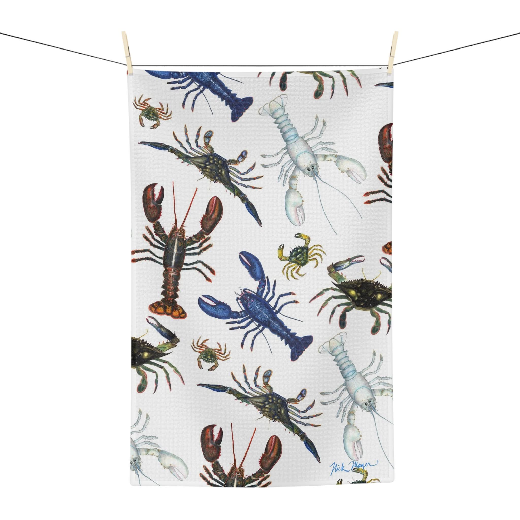 Vibrant Lobsters II Soft Kitchen Towel - Premium Quality