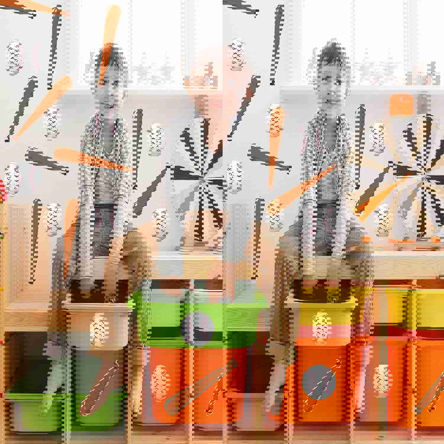 Enhanced Baseball Party Decor: 47Pcs Cutouts with 100Pcs Glue Points