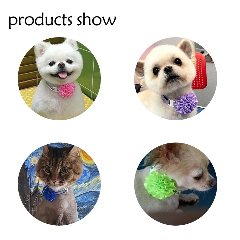 Reflective Pet Collar with Bow Ties for Small Dogs and Cats - 50pcs Pack