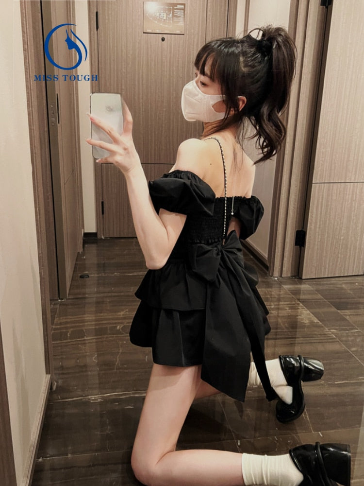 Stylish White Mini Party Dress with Ruffles for Women 2022