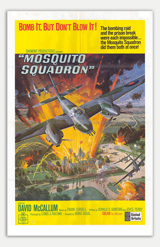 Vintage 1969 Mosquito Squadron Movie Poster, 11 x 17