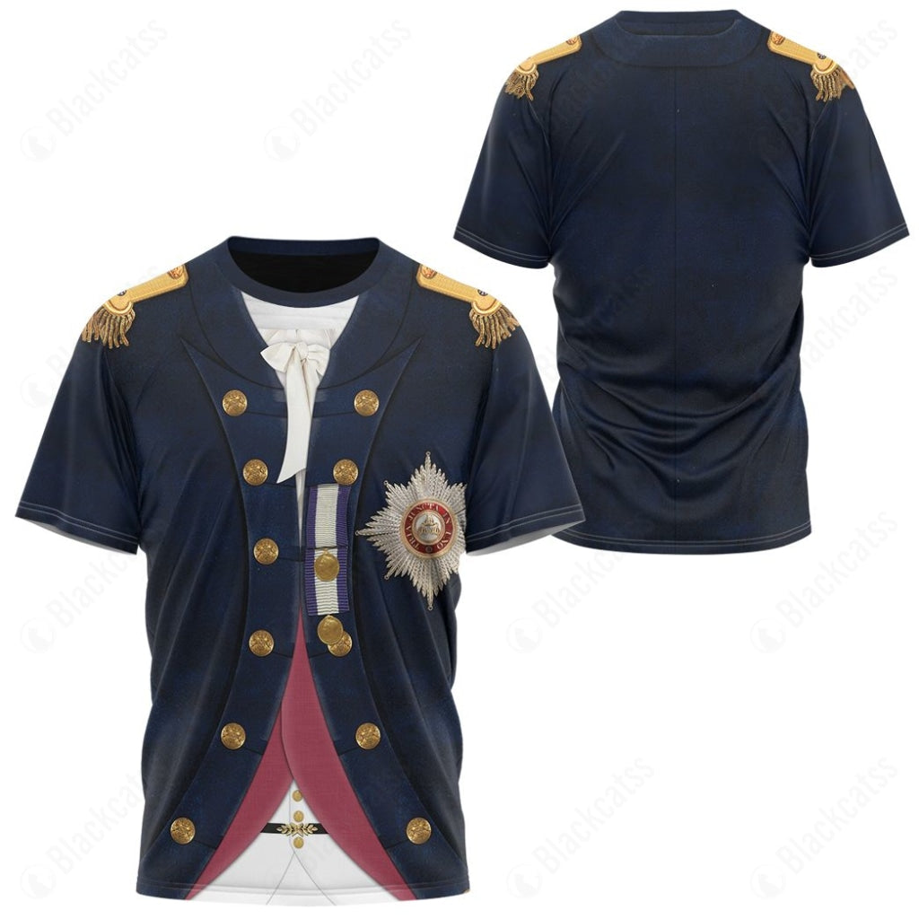 Historical British Royal Army James Saumarez, 1st Baron de Saumarez Custom T-Shirt