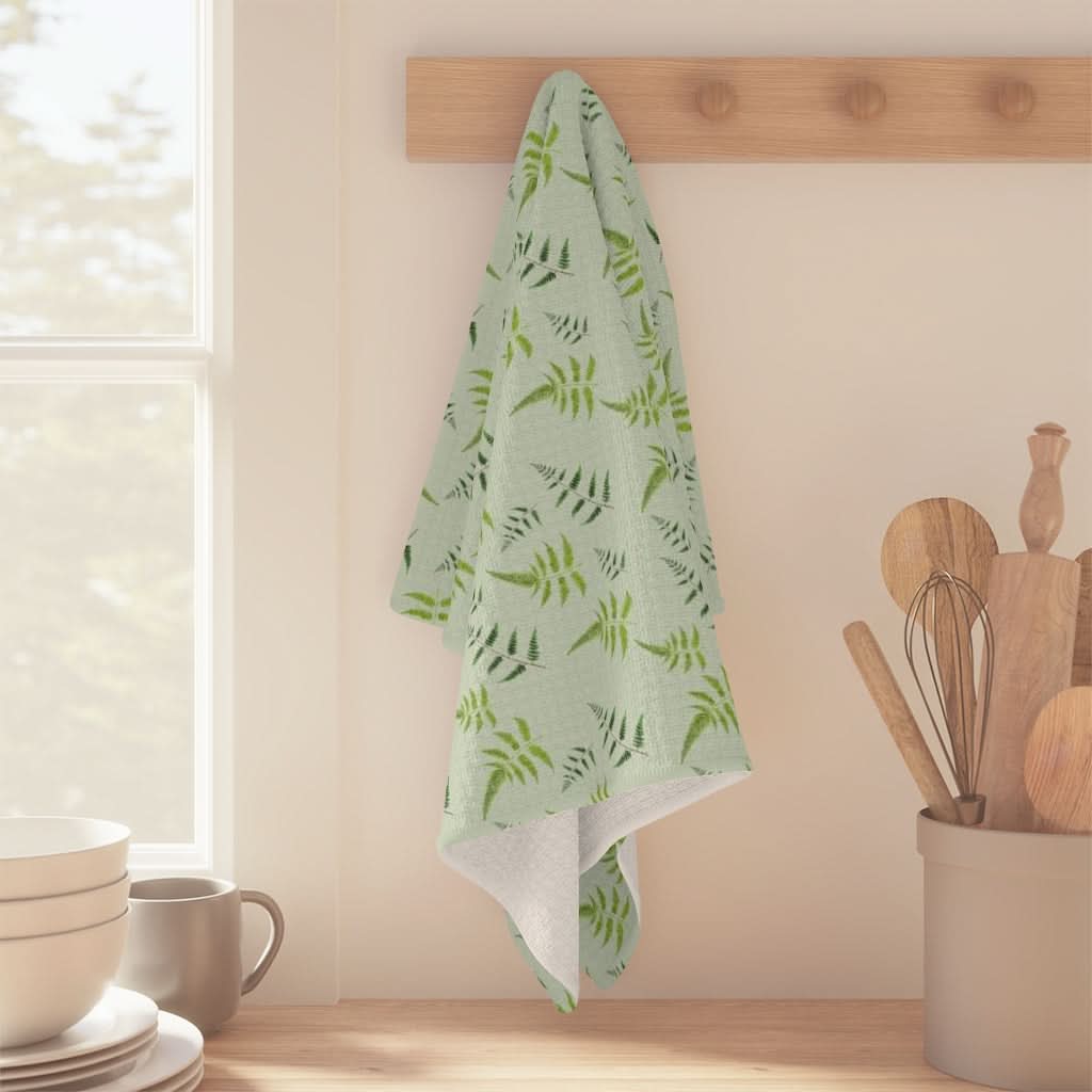 Eco-Friendly Green Ferns Kitchen Towel
