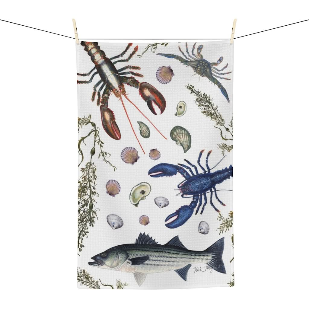 Vibrant & Soft NE Seafood Kitchen Towel - Top Quality