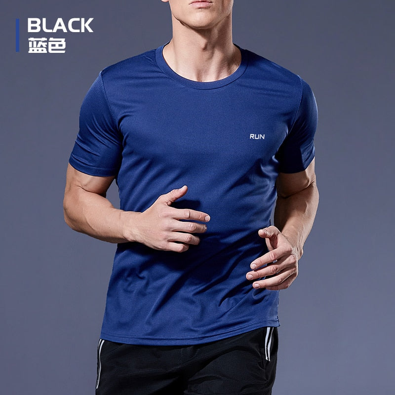 High-Performance Men's Running T-Shirt, Quick-Dry, Short Sleeve, Fitness Gym Wear
