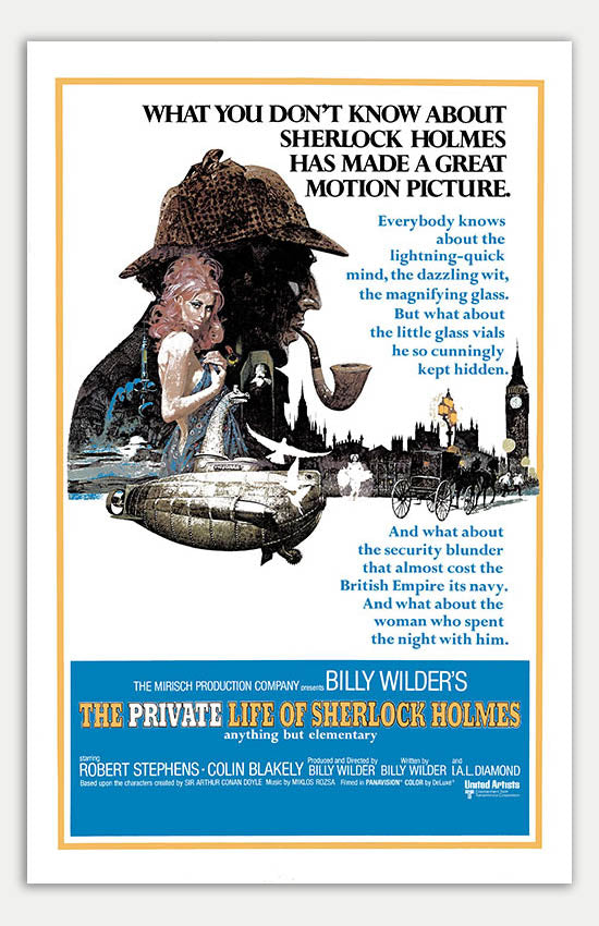 Sherlock Holmes Private Life Movie Poster, 1971 Reprint - 11 x 17
