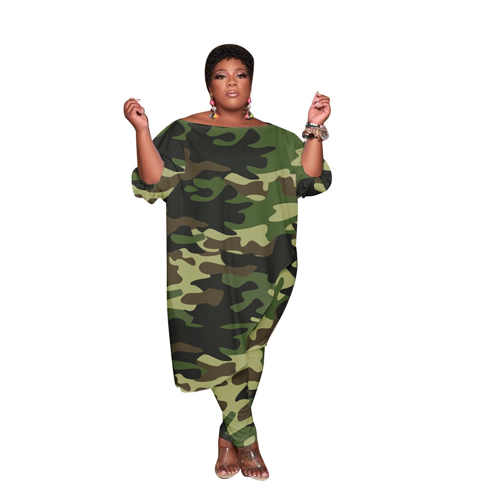 Stylish Plus Size Women's Bohemian Tracksuit Set