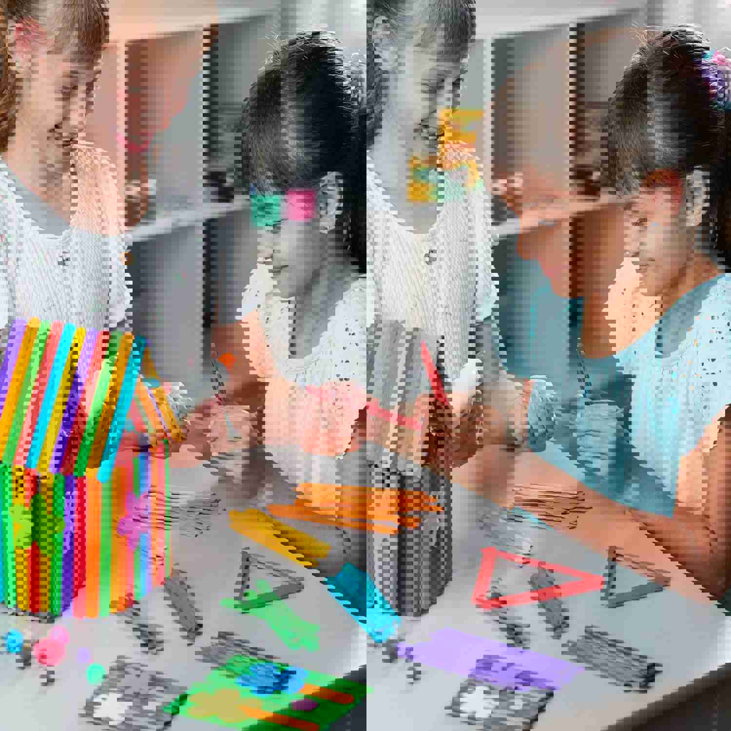 [Case of 10,000] Premium Colored Popsicle Sticks - 4.5 Inch Craft & Educational Wooden Sticks
