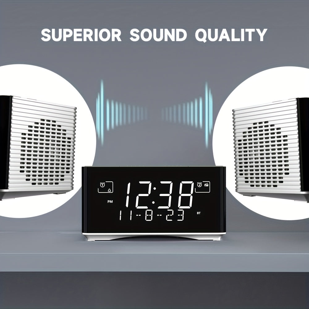 Bluetooth Stereo Alarm Clock with USB Charging Port