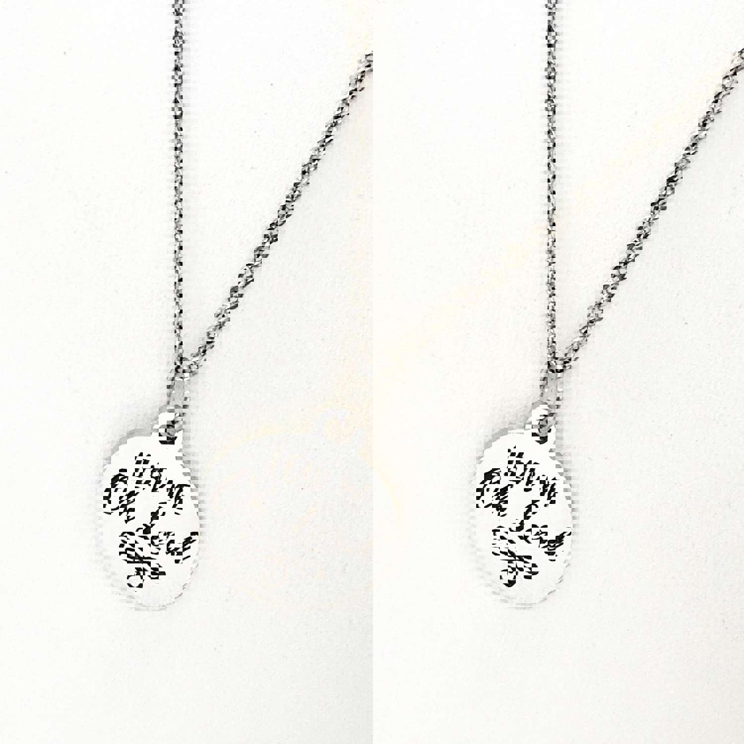 Stainless Steel "Lead Me O Lord" Engraved Pendant Necklace