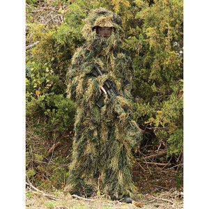 Premium Woodland Camo Ghillie Suit - 5-Piece Adult