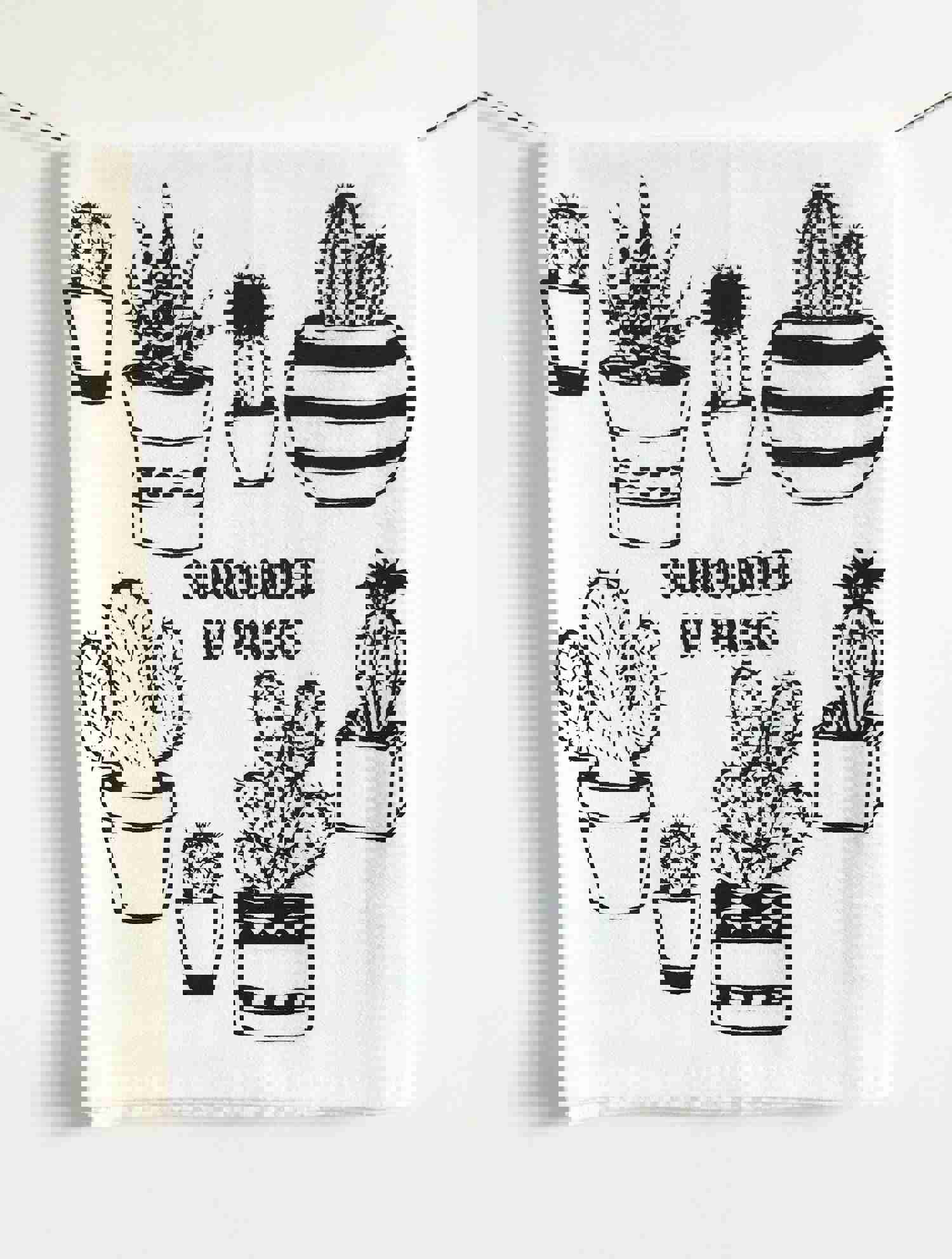 Cactus-Themed Cotton Kitchen Towel for Eco-Friendly Drying